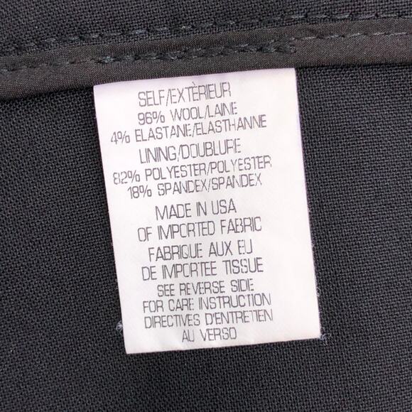 Theory Womens Size 4 Pants Trousers High Waist Wool Lined Stretch Side Zip Black - Picture 11 of 13